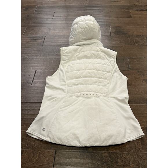 Lululemon Womens White Full Zip Hooded Another Mile Vest Jacket Size 12 $168 - Picture 3 of 10